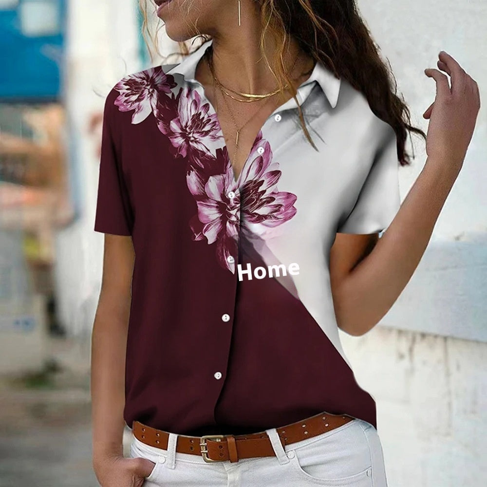 Blouse Grande Taille Motif Floral 3D & Tissu fluide
