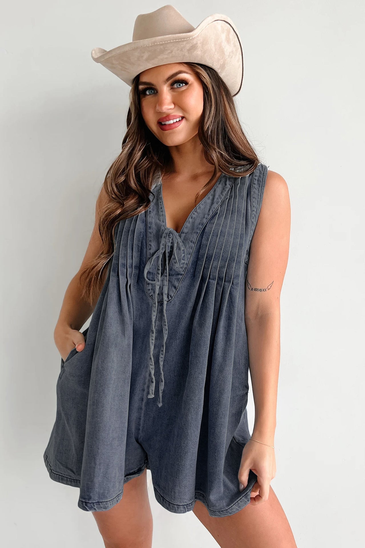 Combinaison en Jean Femme Sans Manches ou Manches Courtes, Style Décontracté & Tendance