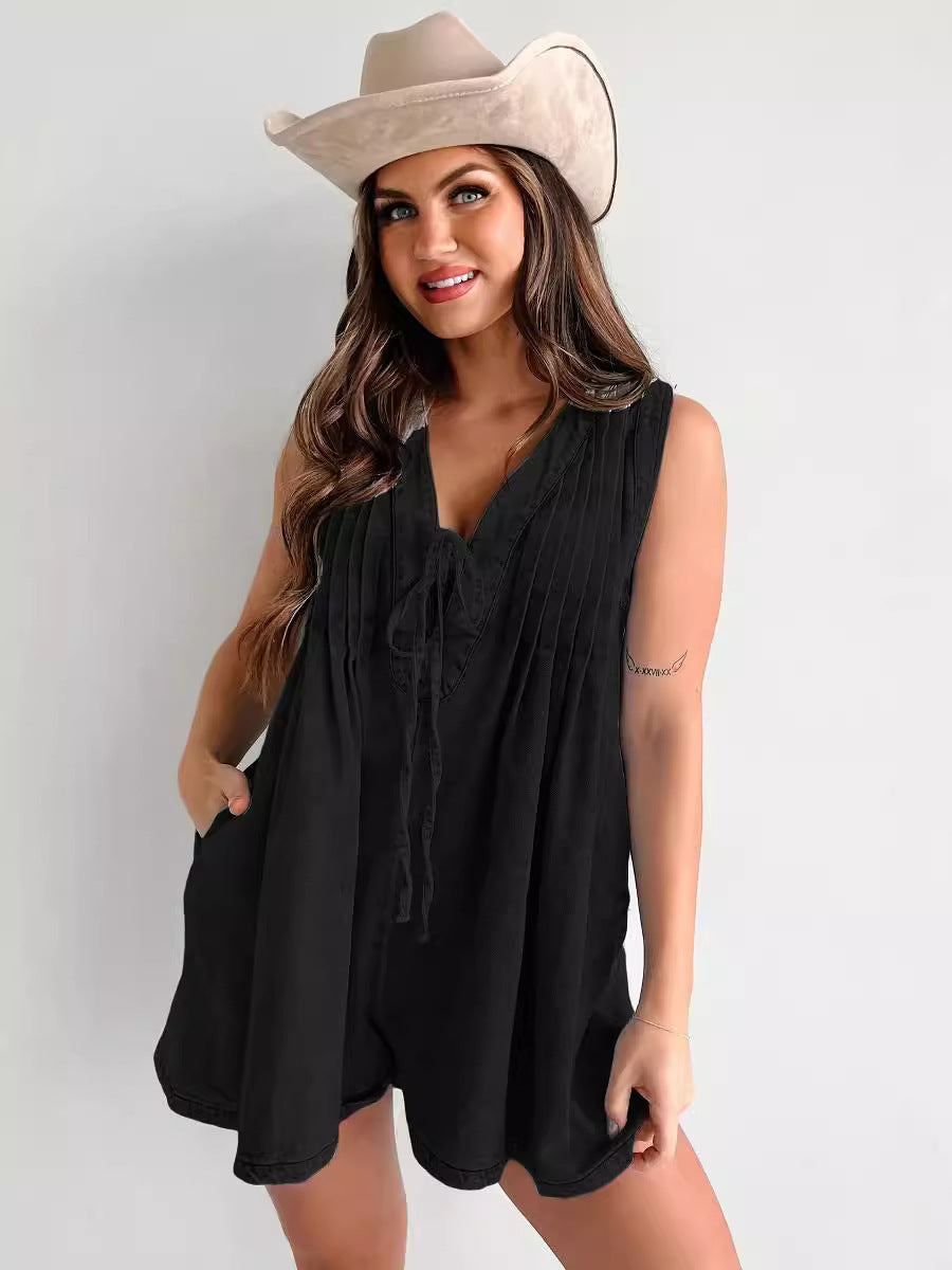 Combinaison en Jean Femme Sans Manches ou Manches Courtes, Style Décontracté & Tendance